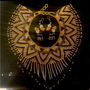 NWOT Mexican Hand Made & Crafted ONE OF A KIND Necklace and Earrings Jewelry Set